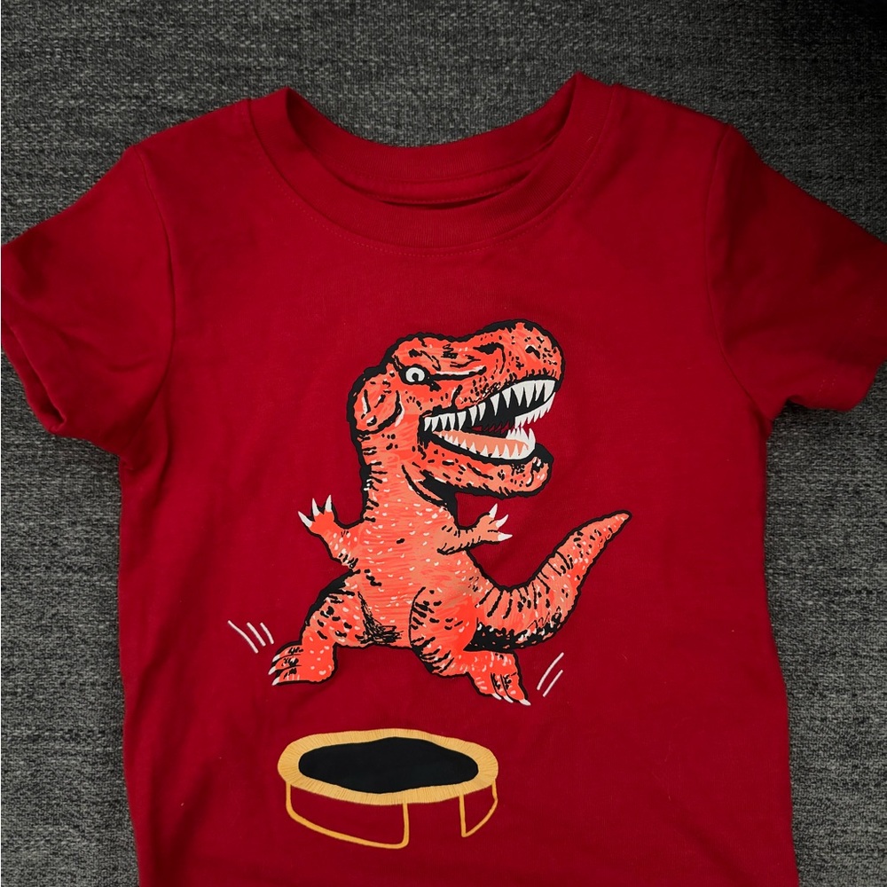 Red Dinosaur Graphic Kids T-Shirt